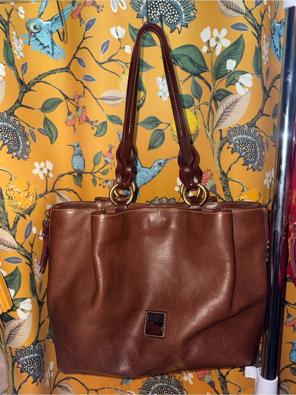 Dooney and Bourke Chestnut Florentine Large Zip Barlow